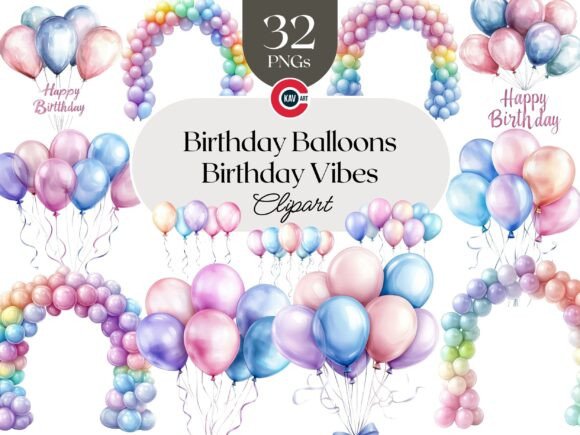 Download Colorful Birthday Balloons Graphics - Colorful Collection