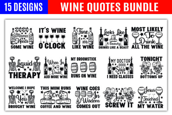 Download Wine Quote Designs Bundle - Quote designs Collection