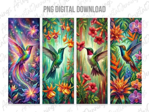 Download Vibrant Colorful Floral Hummingbird PNG - Colorful Collection
